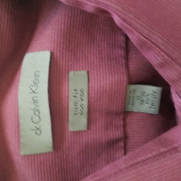 Calvin Klein Dress Shirt 17  34 35 Maroon Color EUC - Picture 4 of 10
